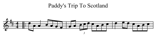 Paddy's Trip To Scotland - staff notation