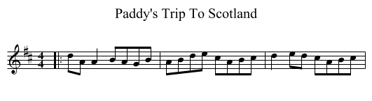 Paddy's Trip To Scotland - staff notation