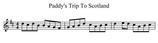 Paddy's Trip To Scotland - staff notation