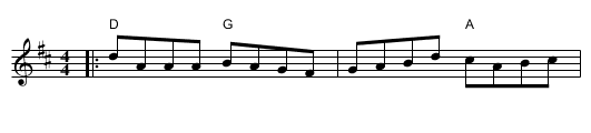 Paddy's Trip to Scotland - staff notation