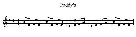 Paddy's - staff notation