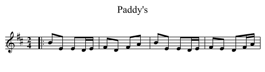 Paddy's - staff notation