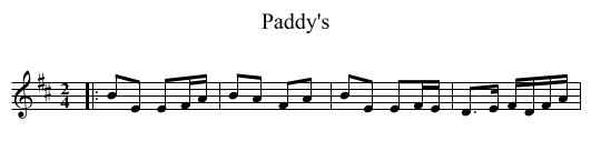 Paddy's - staff notation