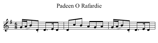 Padeen O Rafardie - staff notation