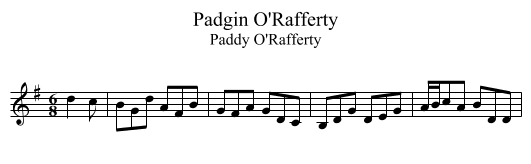 Padgin O'Rafferty - staff notation