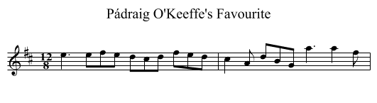 Pádraig O'Keeffe's Favourite - staff notation
