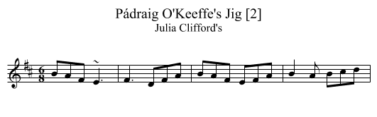 Pádraig O'Keeffe's Jig [2] - staff notation
