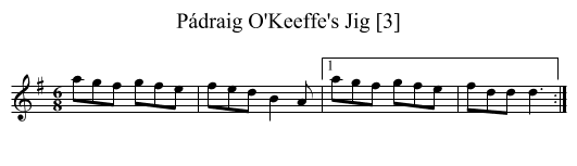 Pádraig O'Keeffe's Jig [3] - staff notation