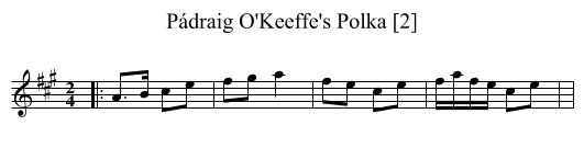 Pádraig O'Keeffe's Polka [2] - staff notation