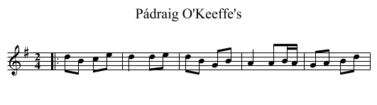 Pádraig O'Keeffe's - staff notation