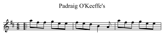 Padraig O'Keeffe's - staff notation