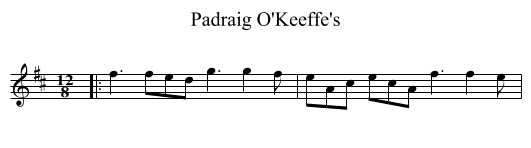 Padraig O'Keeffe's - staff notation