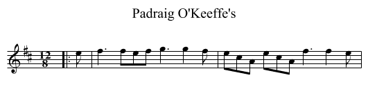 Padraig O'Keeffe's - staff notation