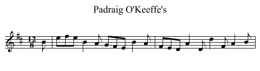 Padraig O'Keeffe's - staff notation