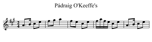 Pádraig O'Keeffe's - staff notation