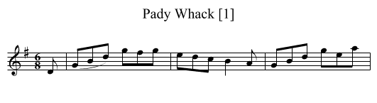 Pady Whack [1] - staff notation