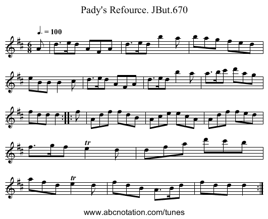 Pady's Refource. JBut.670 - staff notation
