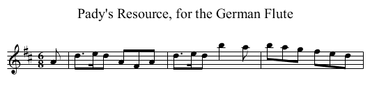 Pady's Resource, for the German Flute - staff notation