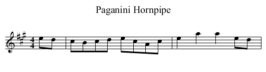 Paganini Hornpipe - staff notation