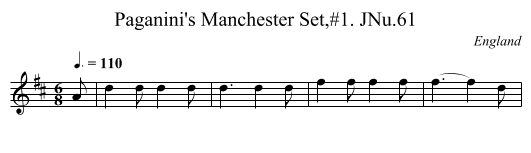 Paganini's Manchester Set,#1. JNu.61 - staff notation