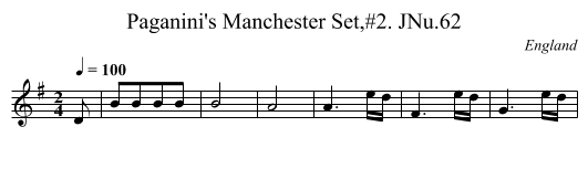 Paganini's Manchester Set,#2. JNu.62 - staff notation
