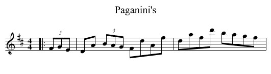 Paganini's - staff notation