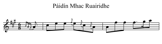 Páidín Mhac Ruairidhe - staff notation