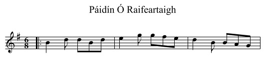 Páidín Ó Raifeartaigh - staff notation
