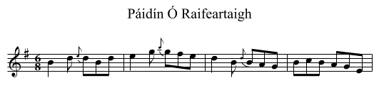 Páidín Ó Raifeartaigh - staff notation
