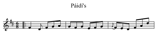 Páidí's - staff notation