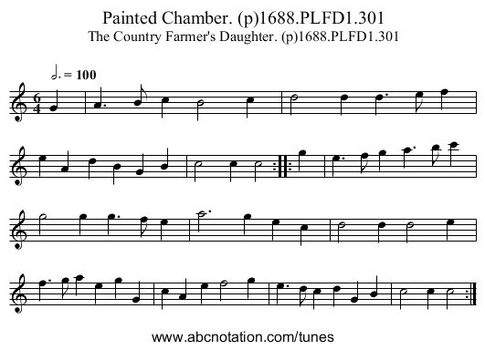 Painted Chamber. (p)1688.PLFD1.301 - staff notation