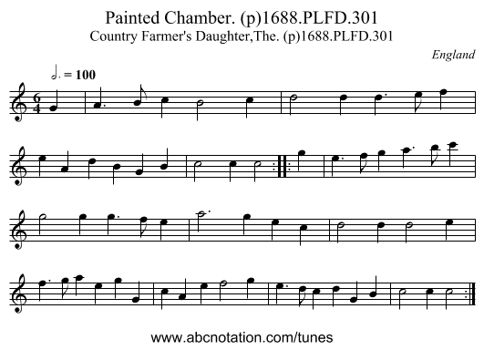Painted Chamber. (p)1688.PLFD.301 - staff notation