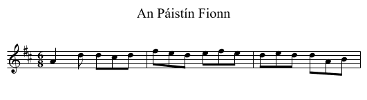 Páistín Fionn, An  - staff notation