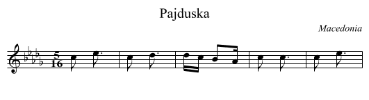 Pajduska - staff notation