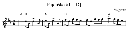 Pajdu&scaron;ko #1   [D] - staff notation