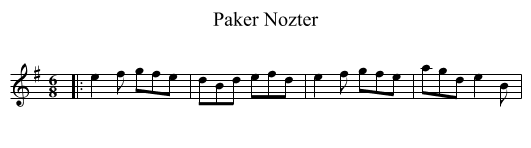 Paker Nozter - staff notation