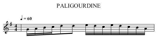 PALIGOURDINE - staff notation