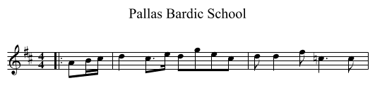 Pallas Bardic School - staff notation