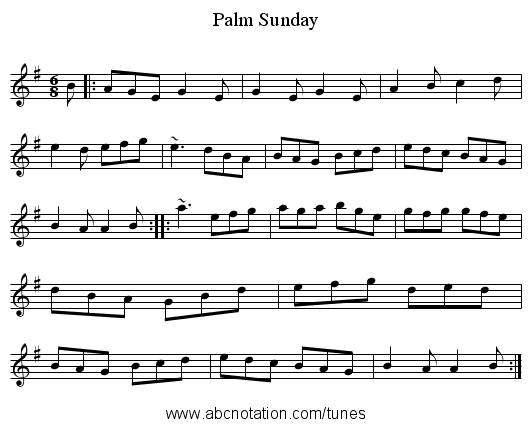 Palm Sunday - staff notation