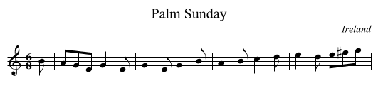 Palm Sunday - staff notation
