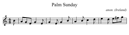 Palm Sunday - staff notation