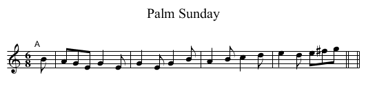 Palm Sunday - staff notation