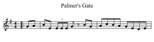 Palmer's Gate - staff notation