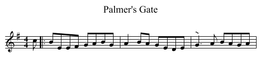 Palmer's Gate - staff notation