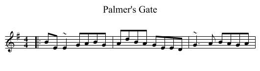 Palmer's Gate - staff notation