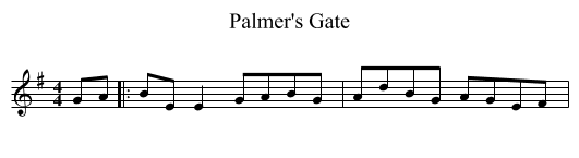 Palmer's Gate - staff notation