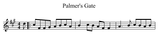 Palmer's Gate - staff notation