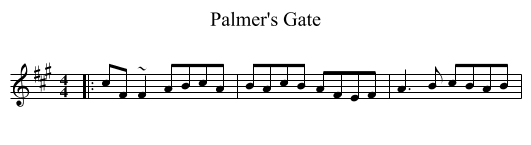 Palmer's Gate - staff notation