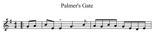Palmer's Gate - staff notation