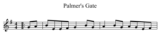 Palmer's Gate - staff notation